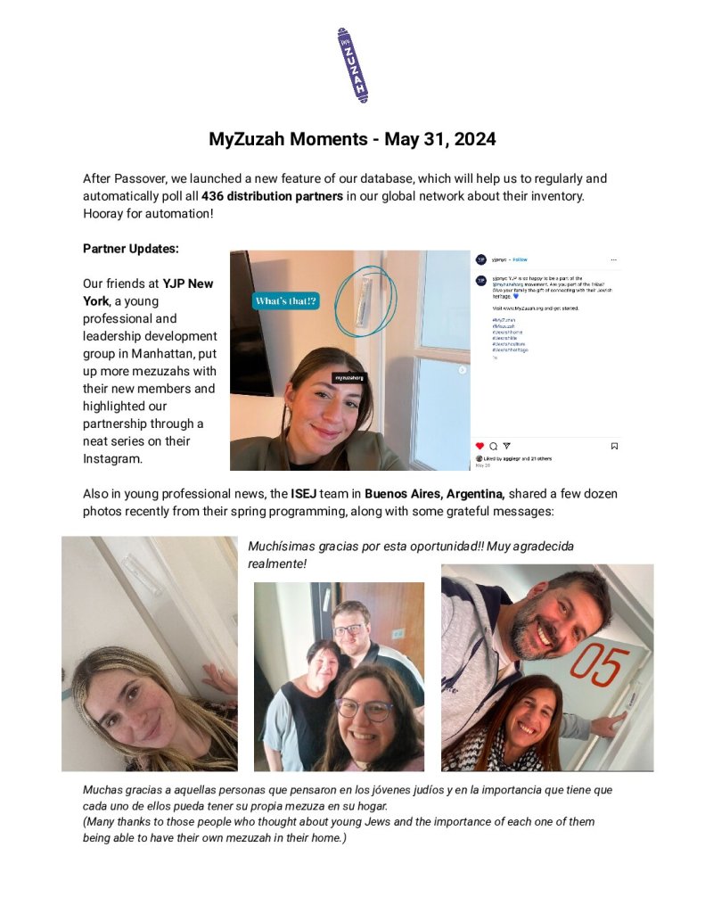 thumbnail of MyZuzah Moments – May 31, 2024